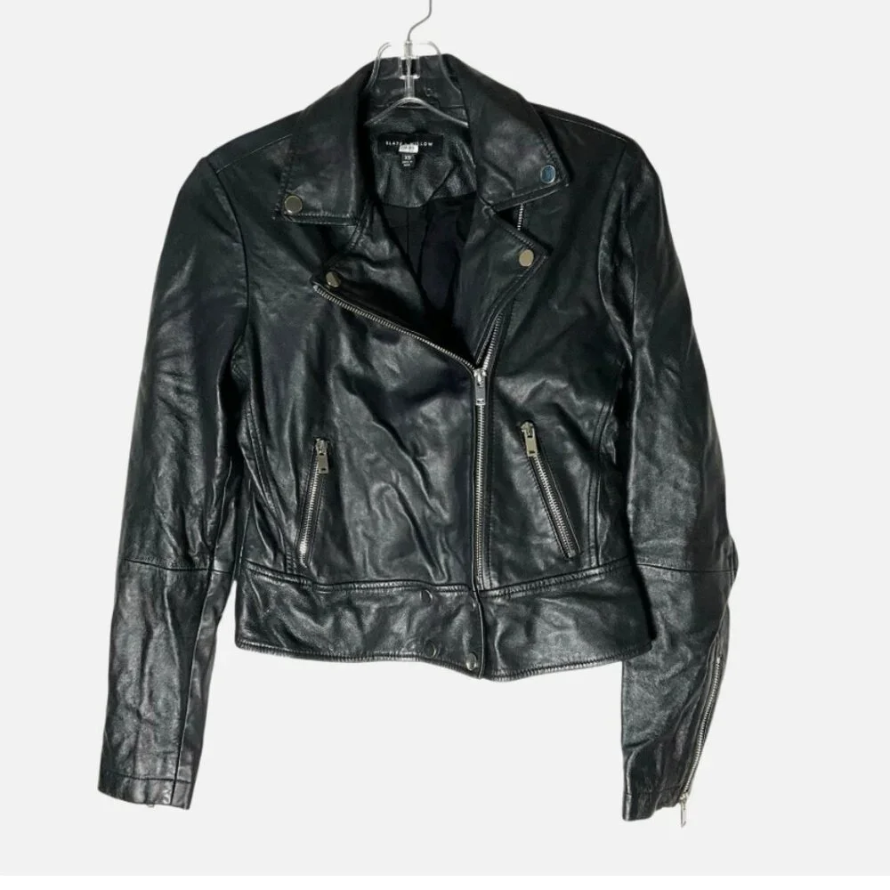 Slate & Willow Mini‎ Snap Moto Jacket Leather